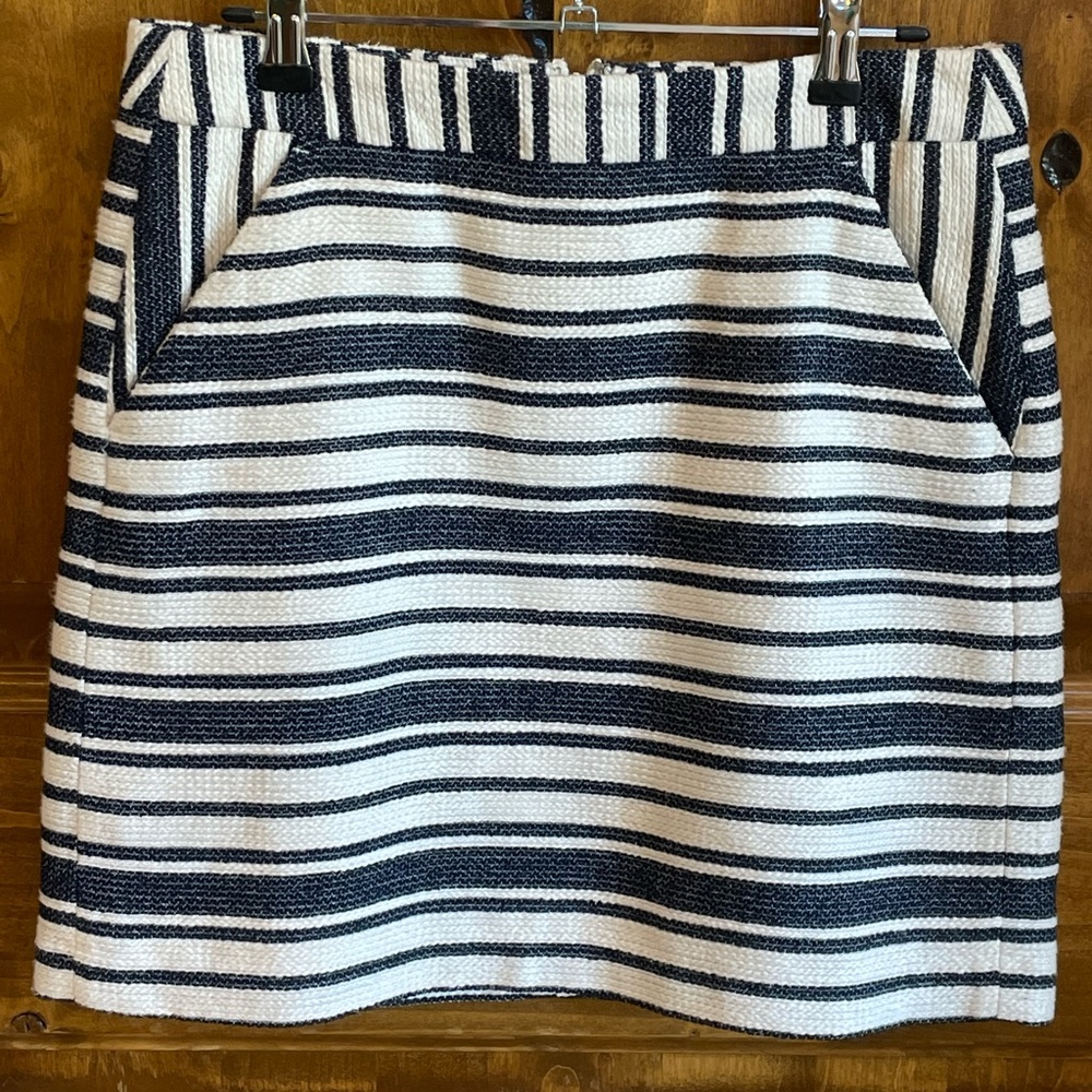 Navy and white stripped skirt